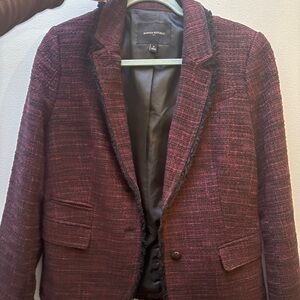 Banana Republic Dark Red Textured Blazer